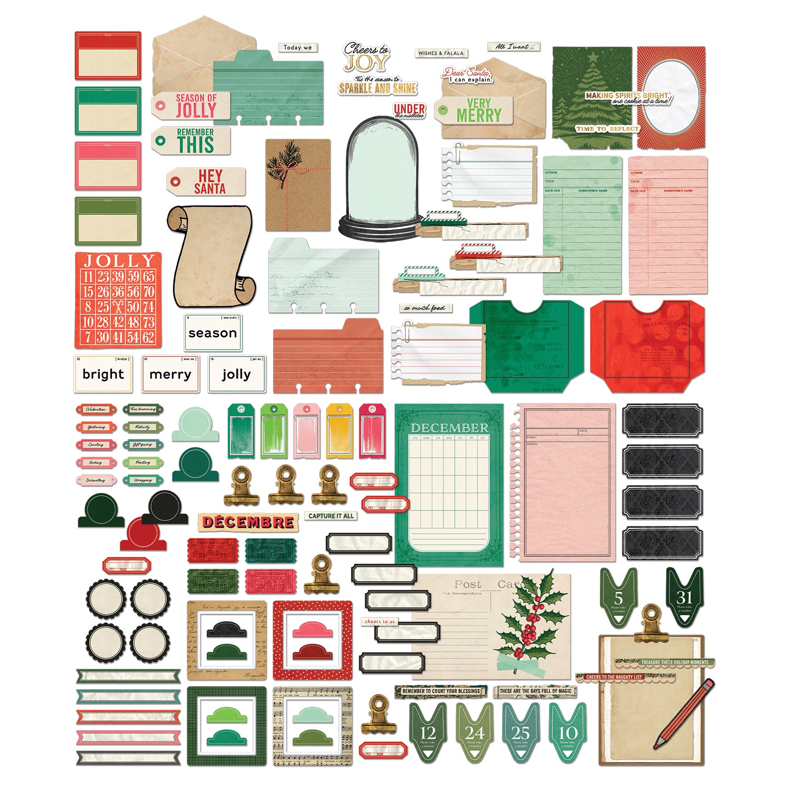 49 & Market Mistletoe and Memories Journaling Die Cuts
